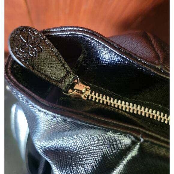 Lily Jade Anna Diaper Bag Black Vegan Leather Purple Lining Rare Discontinued🖤 - Picture 6 of 16